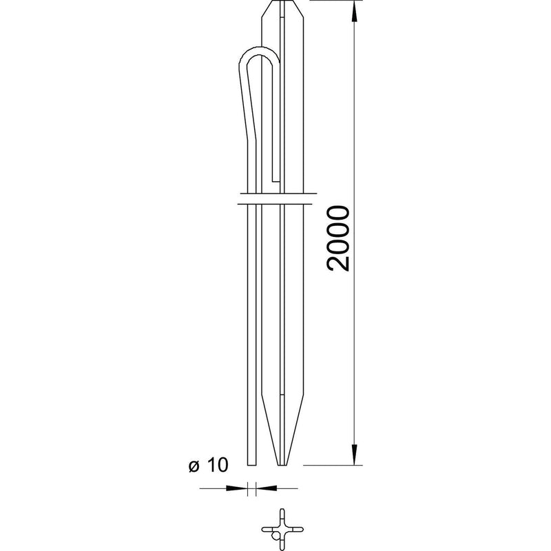 OBO Bettermann - Staberder/Tiefenerder Kreuzerder 2,0m 213 2000 F m.Rundeisenfahne