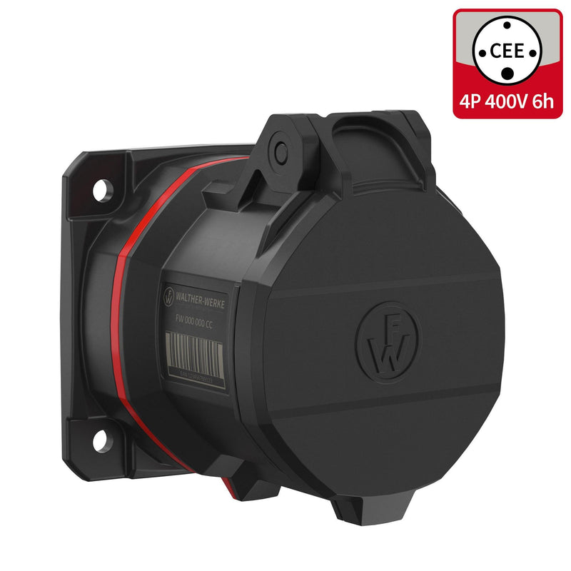Walther Werke - CEE-Anbausteckdose (IEC 60309) CEE NEO Anbaudose gerade FW430406CC 32A 4P 6h IP54