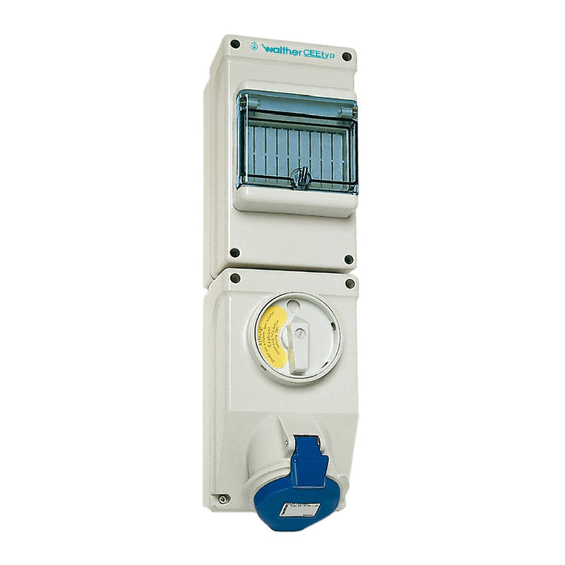 Walther Werke - CEE-Steckdose abschaltbar, abgesichert (IEC 60309) Wandsteckdose 32A AU130306TS 3P 230V 6h IP44