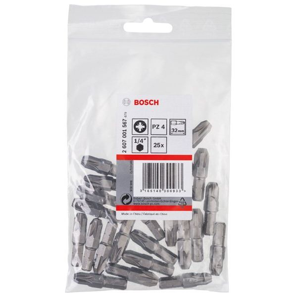 Bosch - Bit Schrauberbit Extra-Hart PZ 2607001567 4, 32 mm, 25er-Pack
