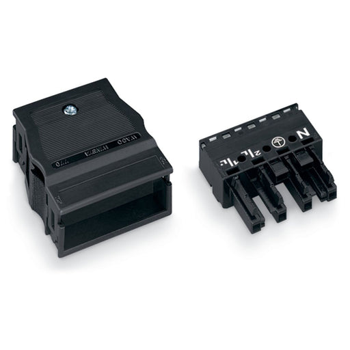 WAGO - Steckverbinder für steckbare Gebäudeinstallation Buchse 770-104 2x0,5-4mmq schwarz − 25 Stück