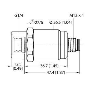 Turck - Druck-/Absolutdruckmessumformer Drucktransmitter PT0.3V-15 #100004258 mit Stromausgang