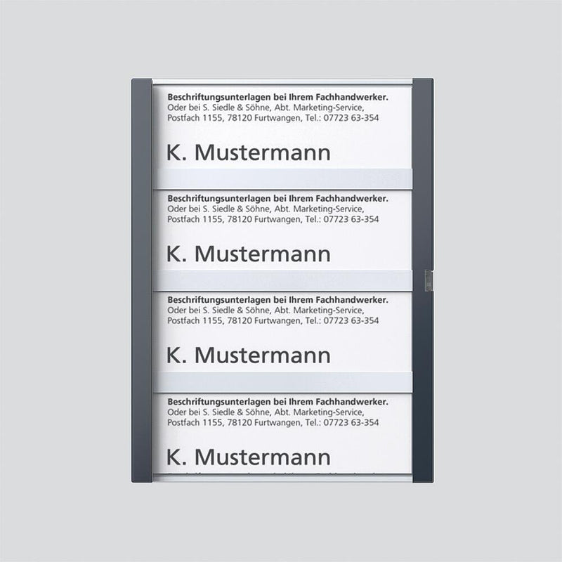 Siedle&Söhne - Zubehör/Ersatzteile für Türkommunikation Namensschild kpl. 210007072-00 Anthrazitgrau