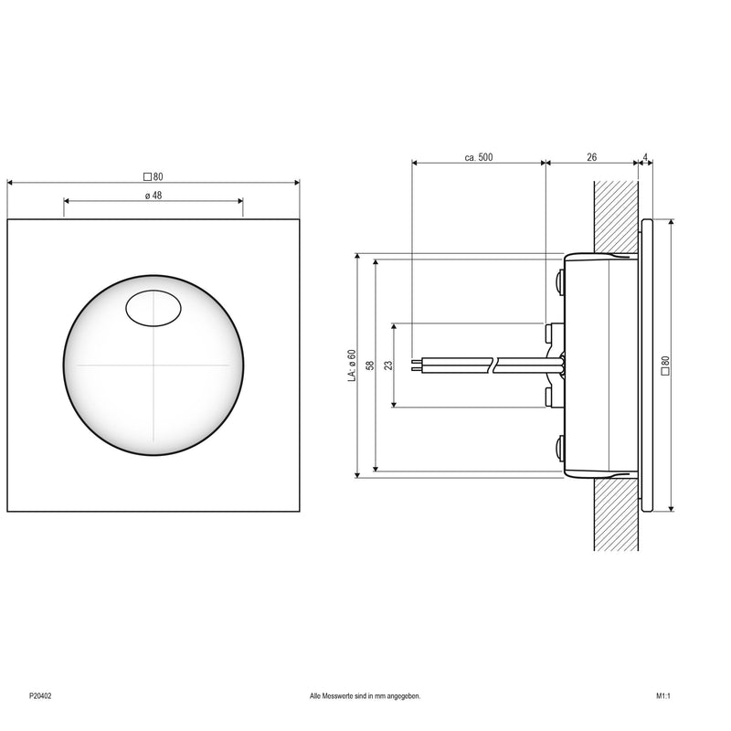 EVN Lichttechnik - Decken-/Wandleuchte P-LED Wandeinbauleuchte P20402 ws IP54 700mA 2W 3000K