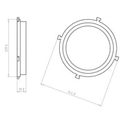 Kaiser - Zubehör/Ersatzteile für Leuchteneinbaugehäuse Frontteil HaloX 100 1281-10 DA vario für O-Beton