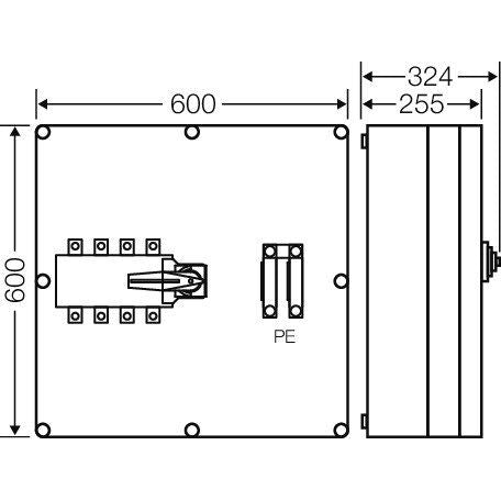 Hensel - Lasttrennschalter Mi-Lastumschaltergehäuse Mi 7882 250A 4polig+PE