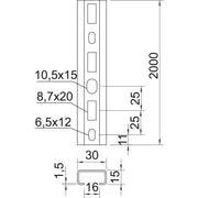 OBO Bettermann - Stiel/Profilschiene Schiene EN50024 CM3015P2000FS − 2 Meter