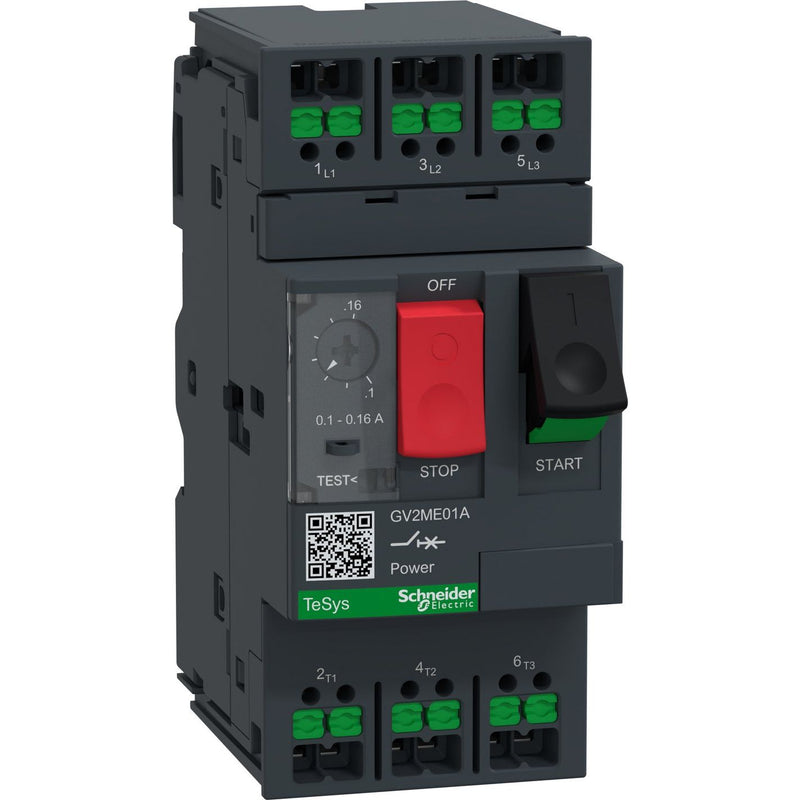 Schneider Electric - Leistungsschalter für Motorschutz Motorschutzschalter GV2ME01A 0,1-0,16A Snapin