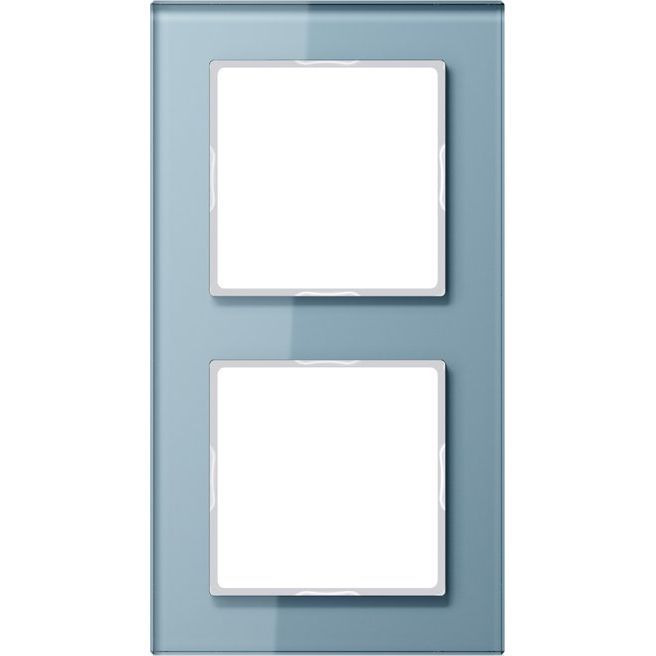 Jung - Abdeckrahmen Glasrahmen 2-fach bl/gr AC 582 GL BLGR waage/senkrecht  − 1 Stück
