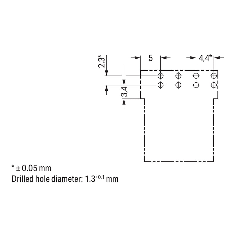 WAGO - Leiterplattensteckverbinder Stecker für Leiterplatten 890-894/011-000 4-polig,pink − 50 Stück