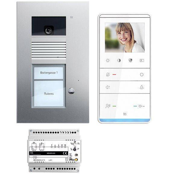 TCS Tür Control - Türsprech-Set Videosprechanlgenset color PVU17010-0010 1 Taste UP, Freispr