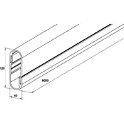 Niedax - Leitungsführungskanal GFK-Handlaufprofil PR-MC 22 120x40x6000mm − 6 Meter