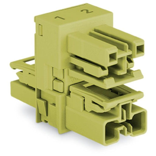 WAGO - Kompaktverteiler für steckbare Gebäudeinstallation h-Verteiler 2-polig 770-1659 Kod. B,hellgrün − 50 Stück