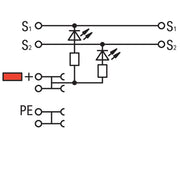 WAGO - Initiator/Aktor-Reihenklemme 3-Leiter-Aktorenklemme 2000-5310/1101-951 LED gelb für NPN − 50 Stück