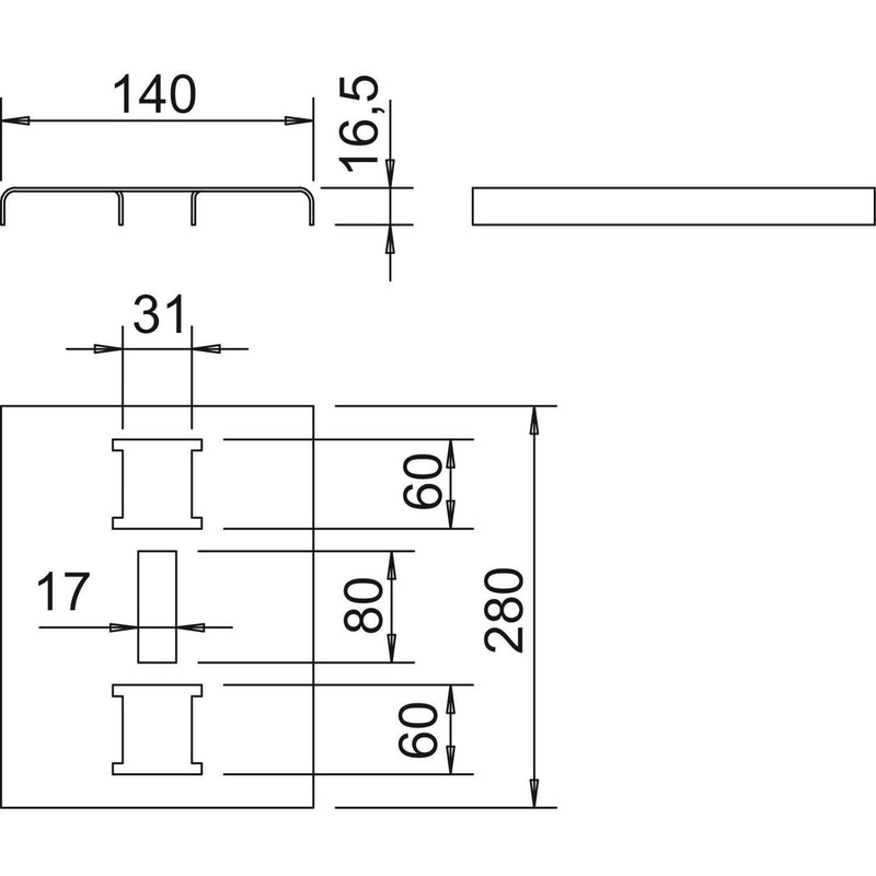 OBO Bettermann - Einlegeblech für Kabelleiter Sprossenauflageblech SAB30 FS 280x140x16,5 − 25 Stück