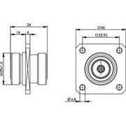 Telegärtner - Koax-Kupplung 7-16-Kupplung (F-F) 100024548 50Ohm m.Flansch
