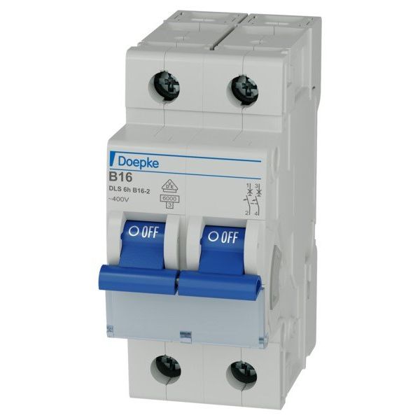 Doepke - Leitungsschutzschalter LS-Schalter DLS 6H B16-2 6KA 2p B 400V/16A AC 6kA