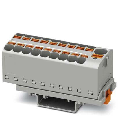 Phoenix Contact - Durchgangs-Reihenklemme Verteilerblock PTFIX10/18X4-NS35GY − 8 Stück