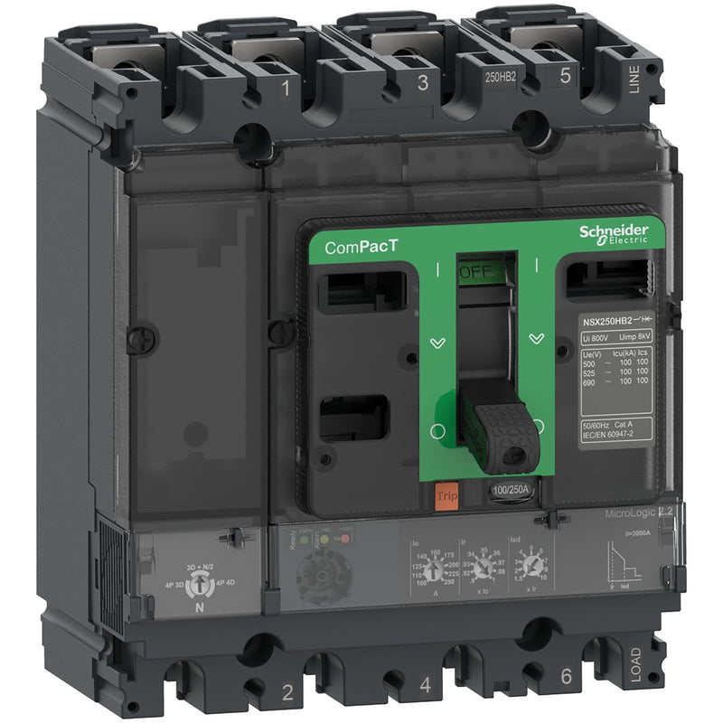 Schneider Electric - Leistungsschalter für Trafo-, Generator- und Anlagenschutz Kompaktleistungsschalter C10V42D100 ComPacT NSX100HB1