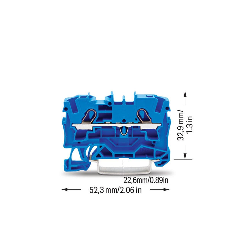 WAGO - Durchgangs-Reihenklemme Durchgangsklemme 2004-1204 4qmm,blau,2-Leiter