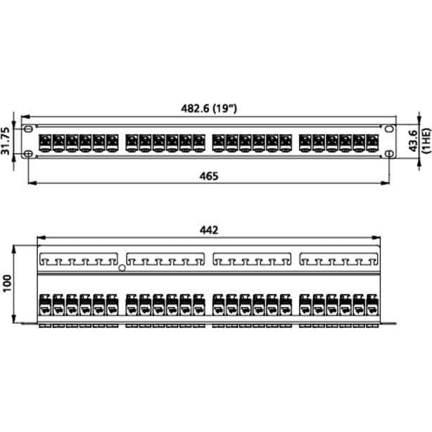 Metz Connect - Patchpanel Kupfer Patchfeld C6Amodul 24Port 130B11P1-E 1HE, 180 Edelstahl