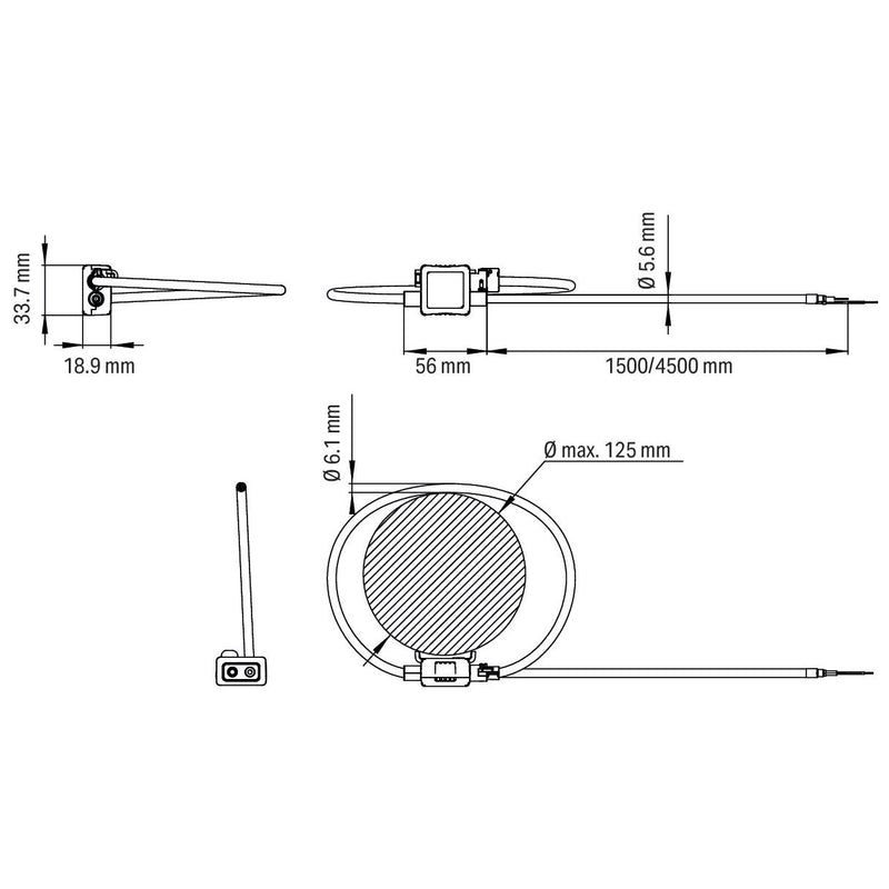 WAGO - Stromwandler Rogowski-Spule 855-9450/2000-1251 D=125mm, Ltg=4,5m