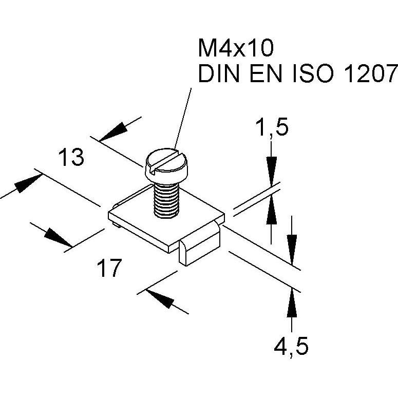 Niedax - Gleitmutter Gleitmuttern GU 204/10 − 100 Stück