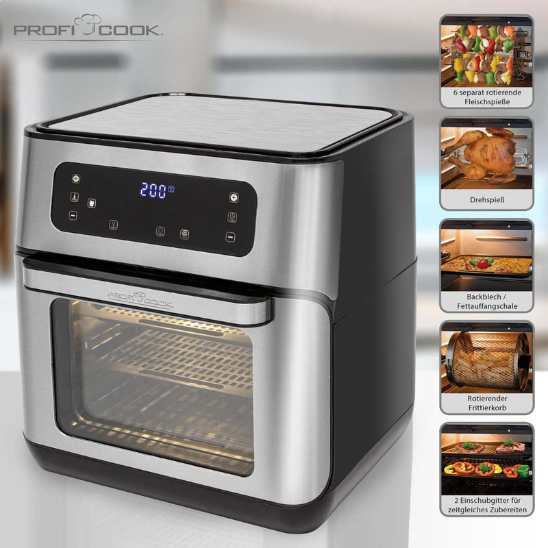 PROFICOOK - Fritteuse Heißluft-Fritteuse PC-FR1200 H eds/sw 11L,1500W