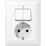 Jung - Schalter-/Steckdosenkombination Schalter+Steckdose AS 5575 EU WW