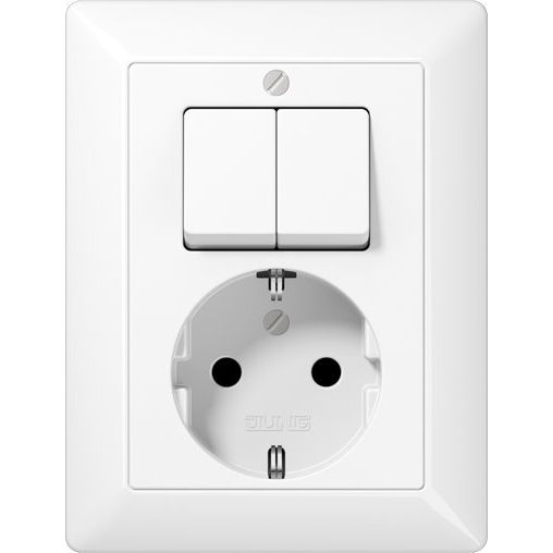 Jung - Schalter-/Steckdosenkombination Schalter+Steckdose AS 5575 EU WW