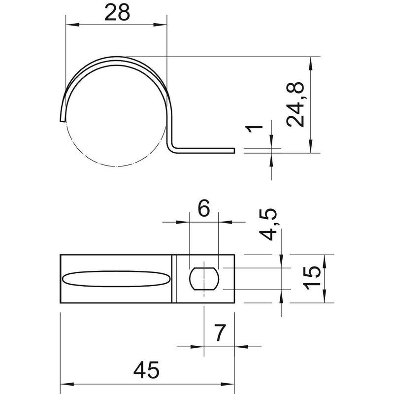 OBO Bettermann - Befestigungsschelle für Kabel/Rohre Befestigungsschelle 604 28 G galv.vz − 100 Stück