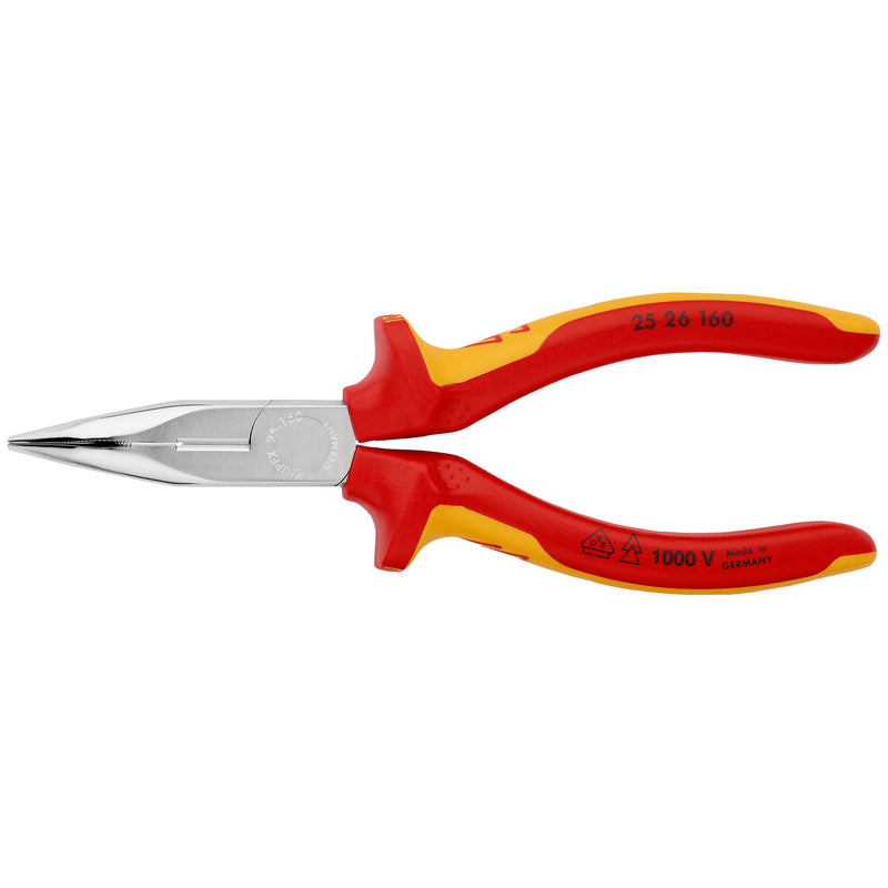 Knipex - Flachzange Flachrundzange 25 26 160 mit Schneide, 160mm