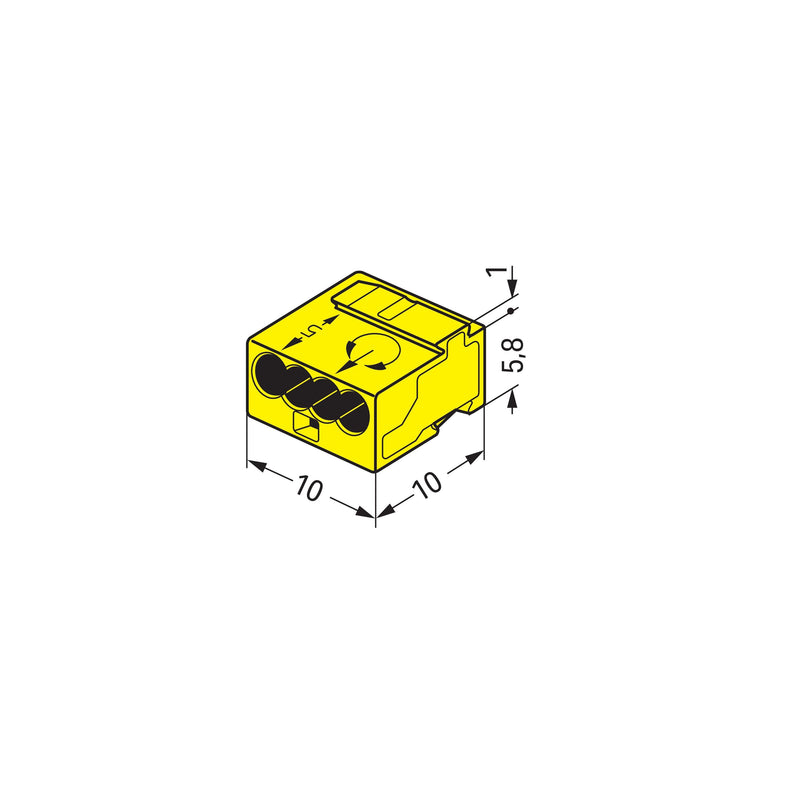 WAGO - Steckklemme Verb.dosenklemme 243-504 ge 4x0,6-0,8mm − 100 Stück
