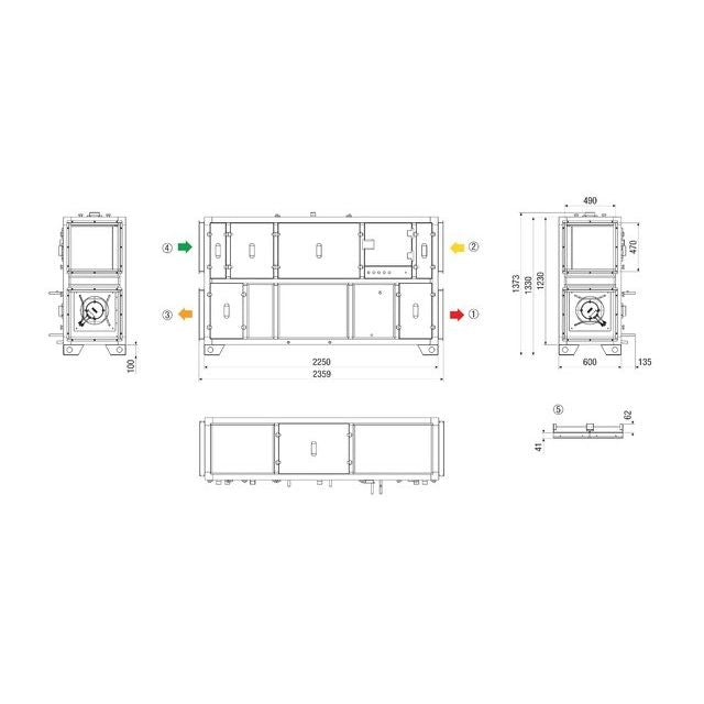 Maico - Lüftungsgerät mit Wärmerückgewinnung gewerblich Kompaktgerät MV4516VRMode RLT1600MV4516VR4 1600cbm/h/re/verti.