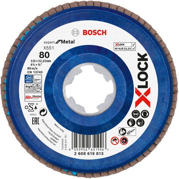 Bosch - Trenn-/Schleifscheibe X-LOCK-Fächerschleifscheib 2608619813 (VE10) eX551 Expert for