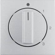 Berker - Abdeckung/Bedienelement für Installationsschalterprogramme Zentralstück mit Drehknopf 1096140400 3S B.7 alu ma