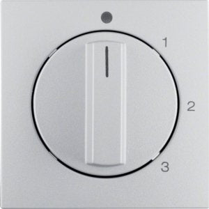 Berker - Abdeckung/Bedienelement für Installationsschalterprogramme Zentralstück mit Drehknopf 1096140400 3S B.7 alu ma