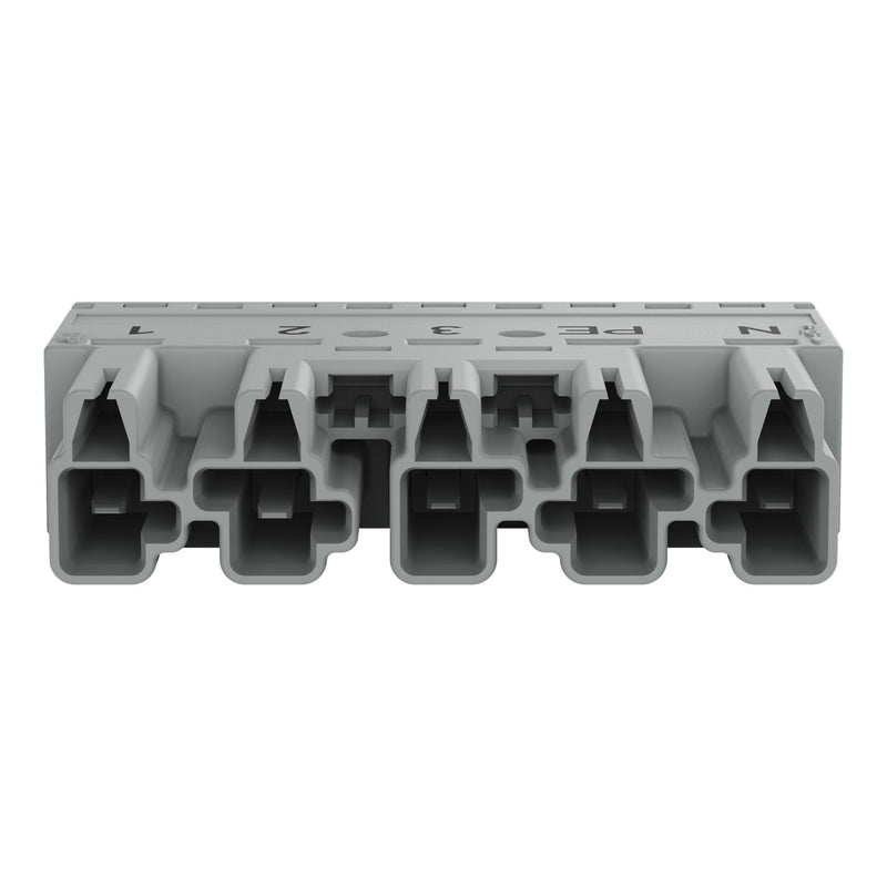 WAGO - Steckverbinder für steckbare Gebäudeinstallation Stecker 5-polig 770-255/062-000 Kod. B,grau − 50 Stück