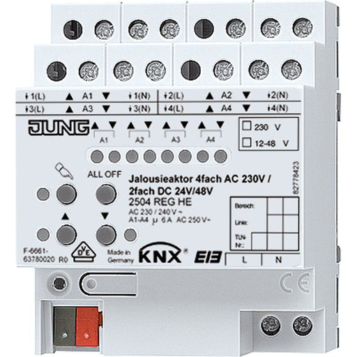 Jung - Bussystem-Jalousieaktor KNX Jalousieaktor 2504 REGHE REG Gehäuse 4TE