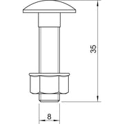 OBO Bettermann - Maschinenschraube/Bolzen Flachrundschraube FRSB M8x35 A2 M8x35/35mm − 50 Stück