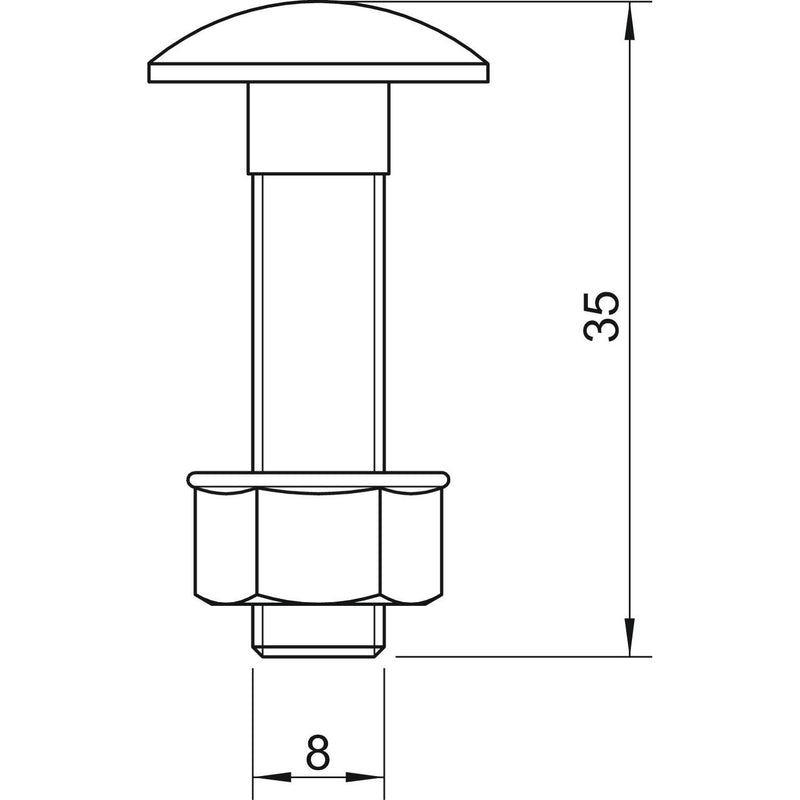 OBO Bettermann - Maschinenschraube/Bolzen Flachrundschraube FRSB M8x35 A2 M8x35/35mm − 50 Stück