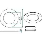 Brumberg Leuchten - Mechanisches Zubehör/Ersatzteile für Leuchten Reduzierring 81014150 Außen-Durchm. 150mm