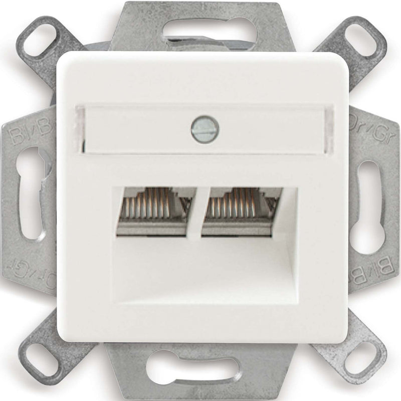 Dätwyler IT Infra - Kommunikationsanschlussdose Kupfer Anschlussdose Cat.6A 435060 CSA Plus 2/8 RAL9010