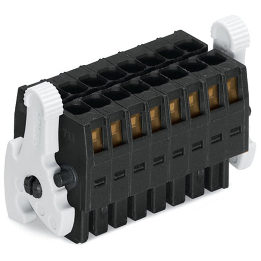 WAGO - Ein- und mehrpolige Klemmenleiste 1-LeiterFederleiste2reihig 713-1108/037-9037 CAGECLAMP 1,5mm²,sw − 25 Stück