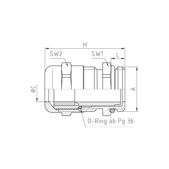 Jacob - Kabelverschraubung 50.011/EMV MS-EMV PG11 − 100 Stück