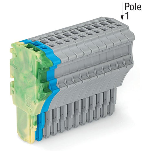 WAGO - Ein- und mehrpolige Klemmenleiste 1-Leiter-Federleiste 2020-112/000-039 1,5 mm²,gn-ge/bl/gr − 20 Stück