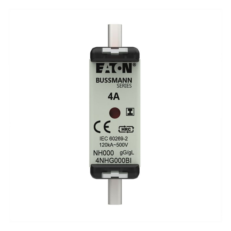 Eaton - Messersicherung Sicherungseinsatz Nieders. NH-SICHERU#4NHG000BI 4A AC 500V 120kA − 3 Stück