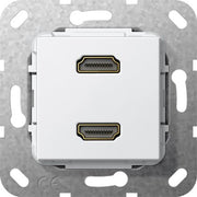Gira - Einsatz/Abdeckung für Kommunikationstechnik HDMI 2fach Gender Changer 567103 rws