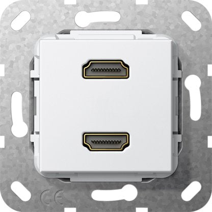 Gira - Einsatz/Abdeckung für Kommunikationstechnik HDMI 2fach Gender Changer 567103 rws