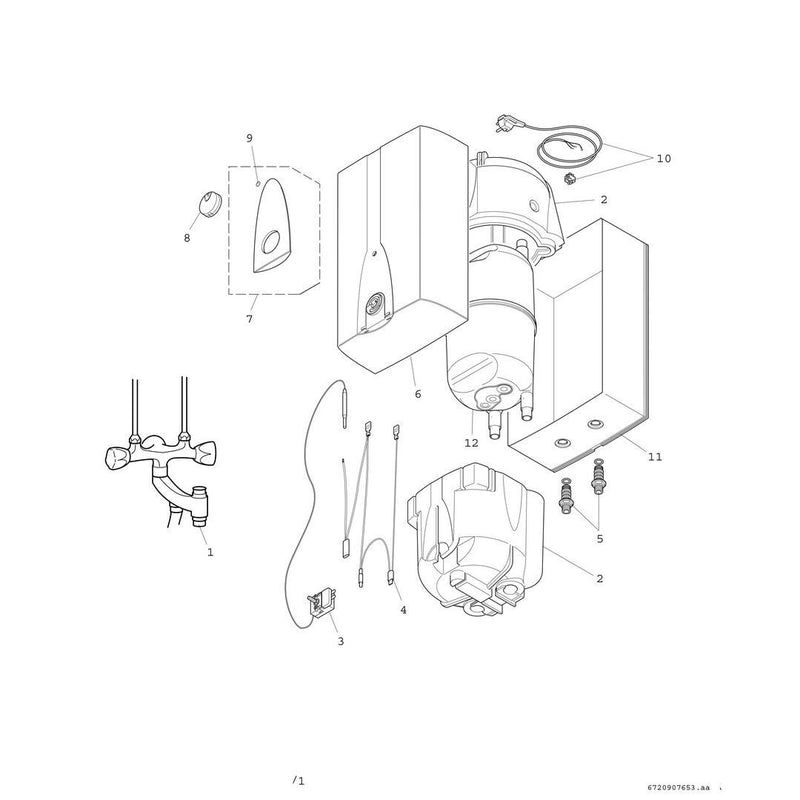 Bosch Thermotechnik - Warmwasserspeicher elektrisch Kleinspeicher TR2500 TO 10 B 10L Übertisch